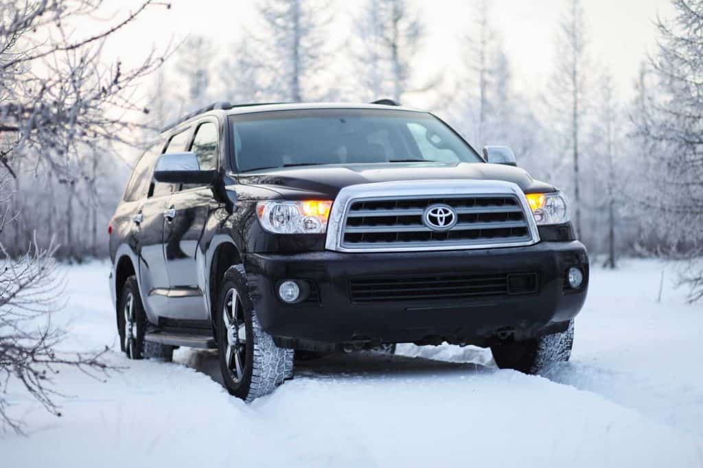 Driving a Toyota Sequoia in the snow