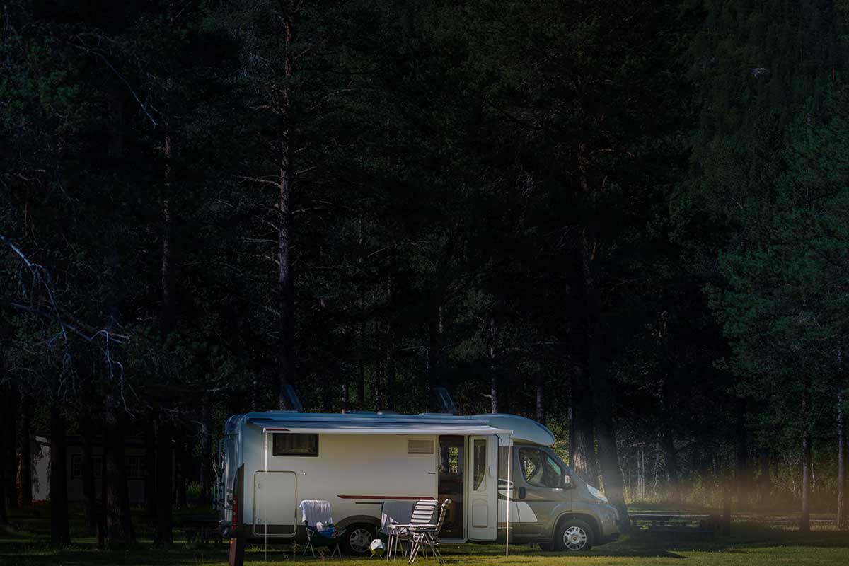 RV boondocking in the woods without power during the night, RV Plugged in but No Power? Here’s What to Do