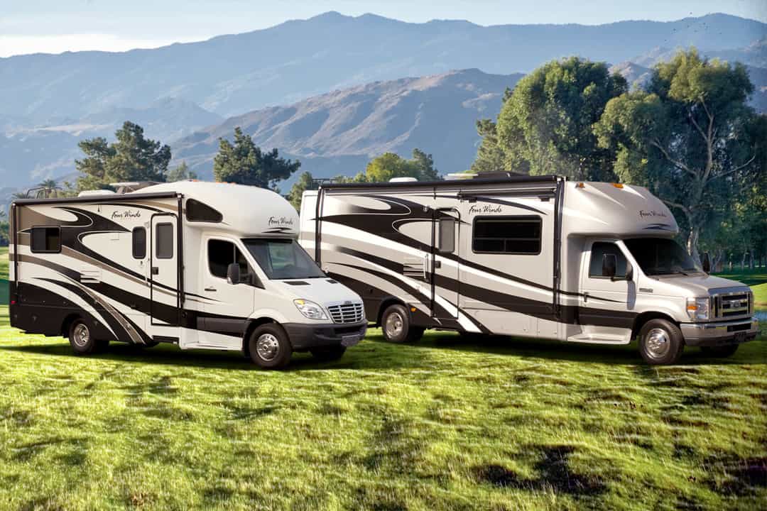 Motorhome RV Class C parked on campgrounds, RV Owner's Essential Gear Checklist