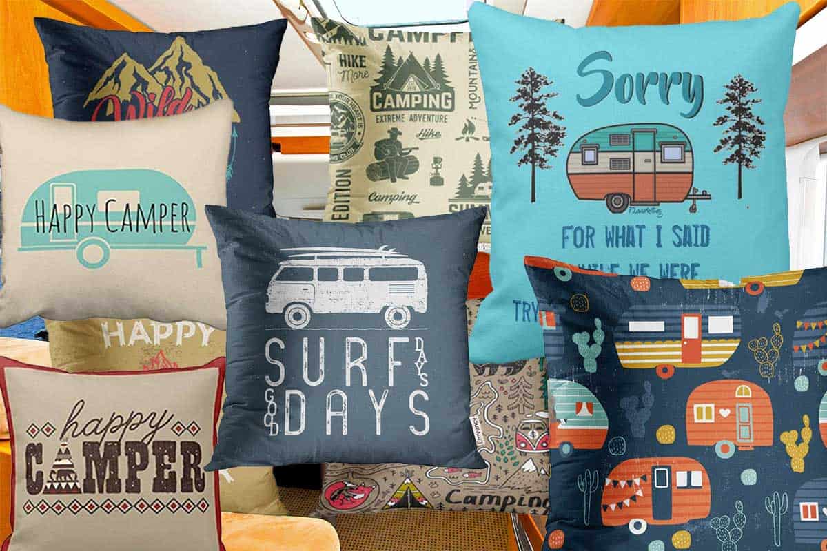 14 RV-Themed Pillows That Will Add Camping Motifs To Your Home