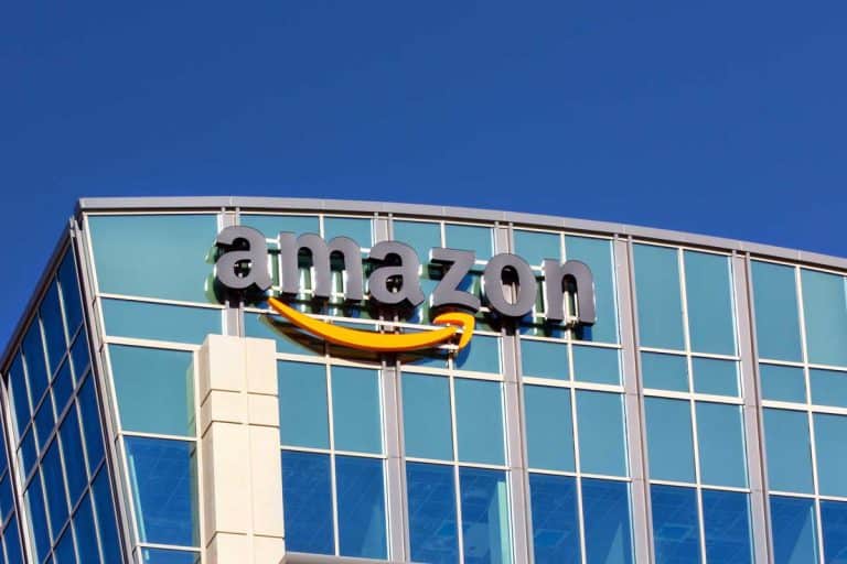 Amazon logo on company building, 33 Best RV Furniture Online Stores That You Need to Know About