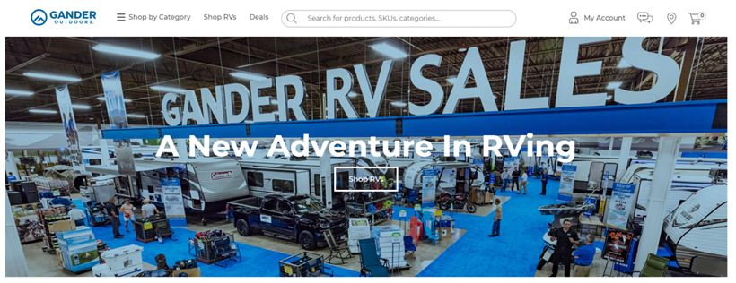 Gander Outdoor's website product page for RV Parts