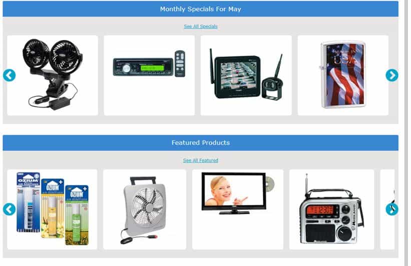 12 Volt Travel's website product page for RV Parts
