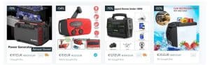 Wish website product page for generators