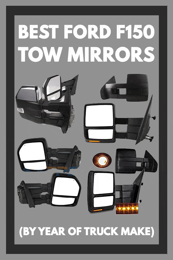 For Ford F150 F250 Pair of Chrome Textured Telescoping Manual Extenable Side Towing Mirrors 