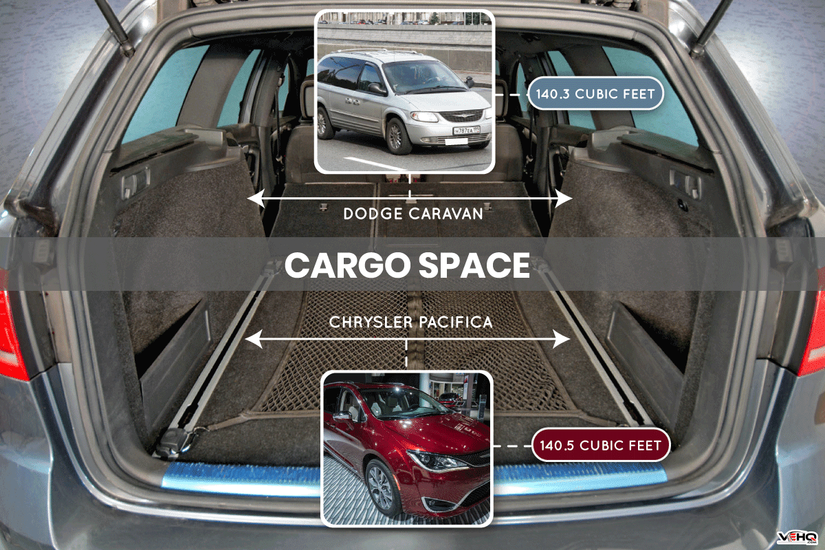 Cargo space between two cars dodge and chrysler