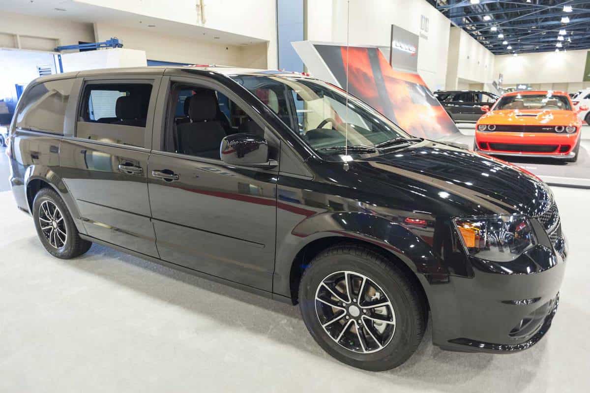 Dodge Grand Caravan mini van on display during the 2014 Charlotte International Auto Show at the Charlotte Convention Center