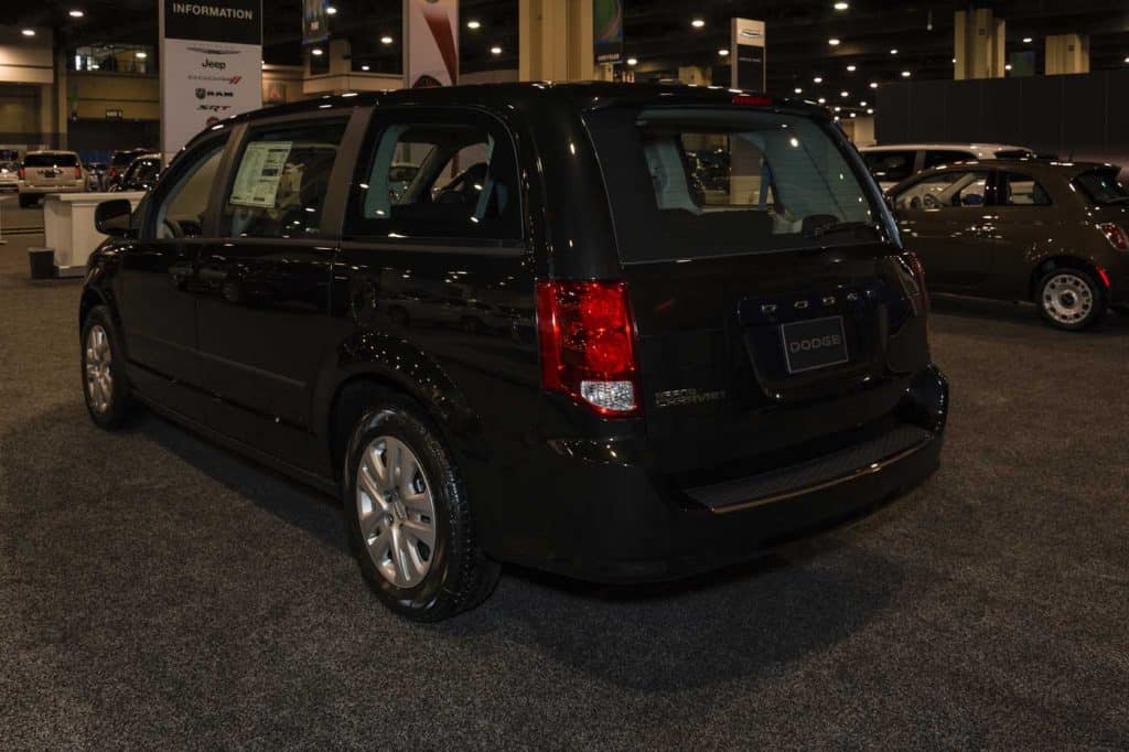Dodge Grand Caravan on display during the 2015 Miami International Auto Show at the Miami Beach Convention Center in downtown Miami Beach
