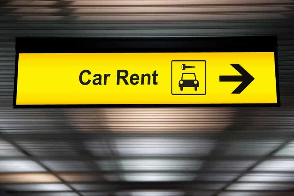 Car rent sign