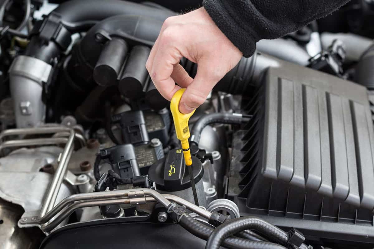 check oil modern car motor vehicle engine bay