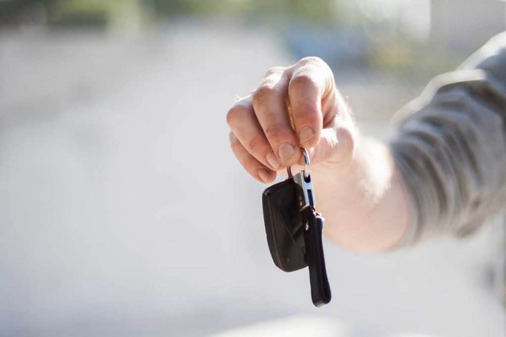 Man holding car keys