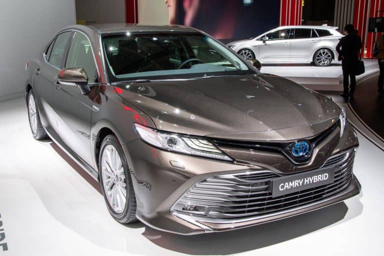 A Toyota Camry Hybrid on a car show, Where is the Toyota Camry Made? [The answer may surprise you]