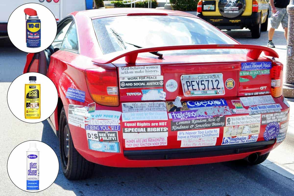 A Toyota automobile completely covered with stickers is parked on a downtown West Palm Beach street