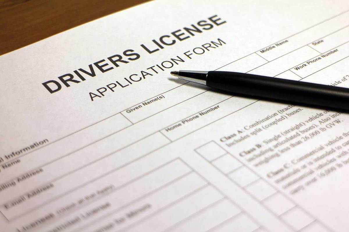 Drivers license application form