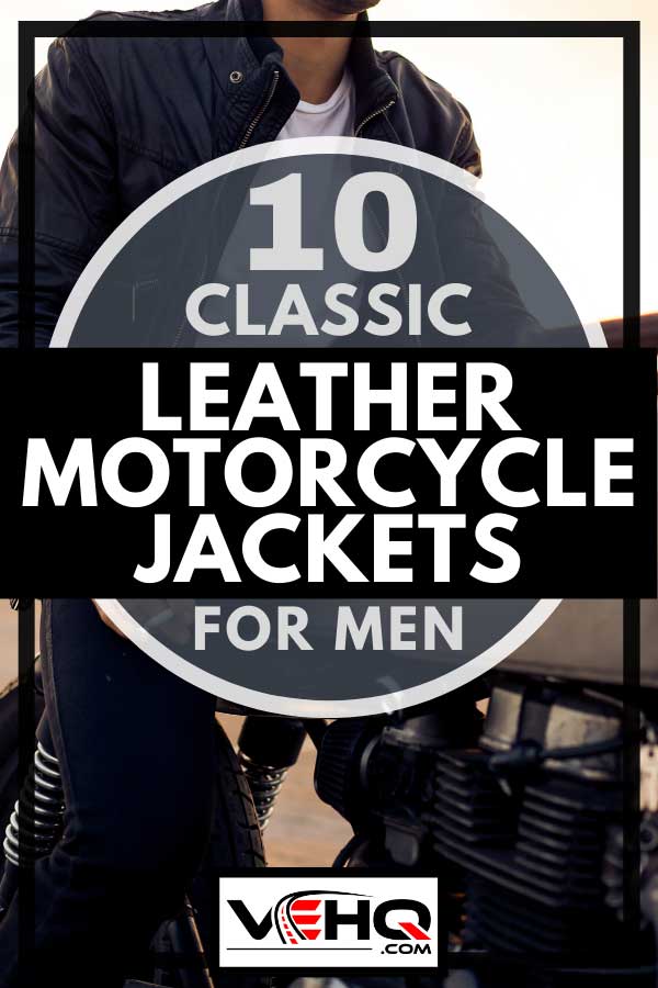 Rider on motorcycle wearing black leather jacket