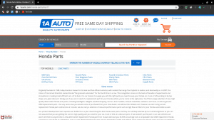 1A Auto page for Honda parts