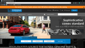 Honda Parts HQ page for Honda parts