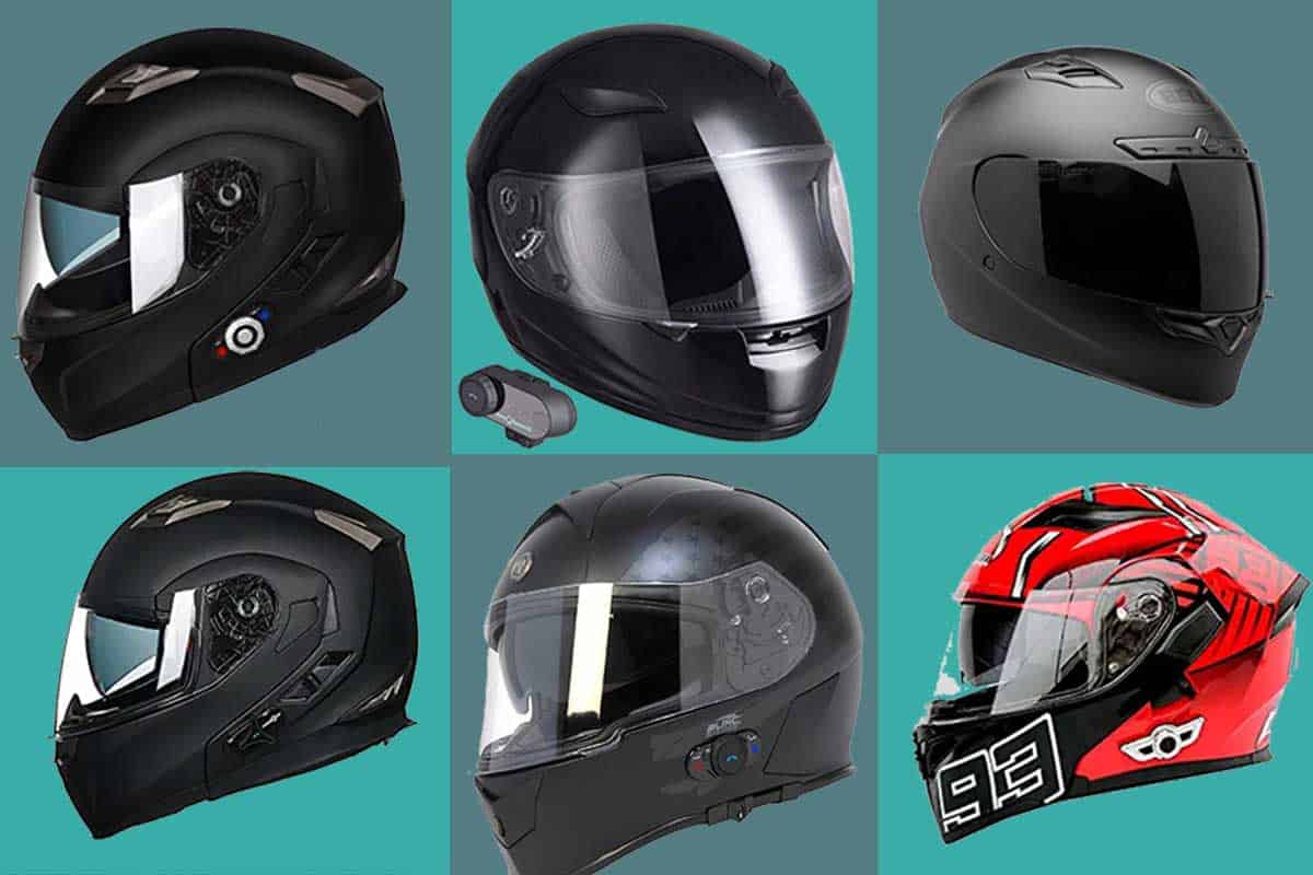 stunning collage of motorcycle helmets with bluetooth, 8 Awesome Motorcycle Helmets With Bluetooth