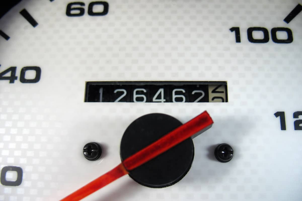 A close up photo of an odometer