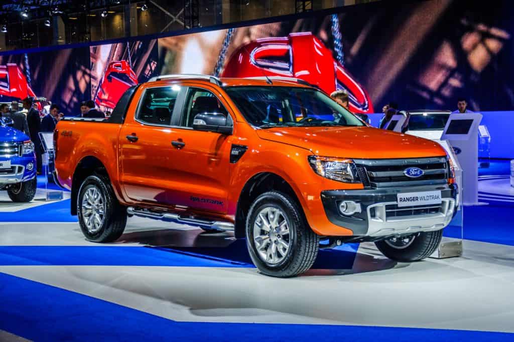 A new Ford Ranger at a car show