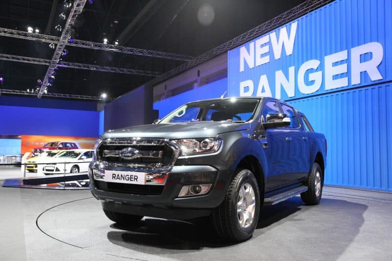 A new Ford Ranger FX4 at a car show, How Much Can You Tow With a Ford Ranger? [With or without a towing package]w