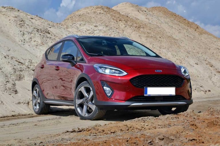 Ford Fiesta in crossover version Active stopped on the road, How Much Does a Ford Fiesta Weigh? [Manual vs. Automatic discussed]