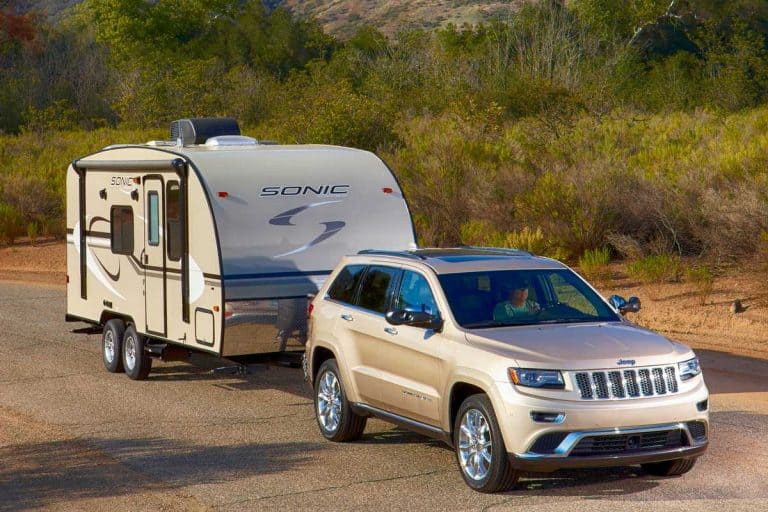 Jeep cherokee pulling a Sonic travel trailer in beautiful Ojai ca, What’s The Jeep Grand Cherokee Towing Capacity?