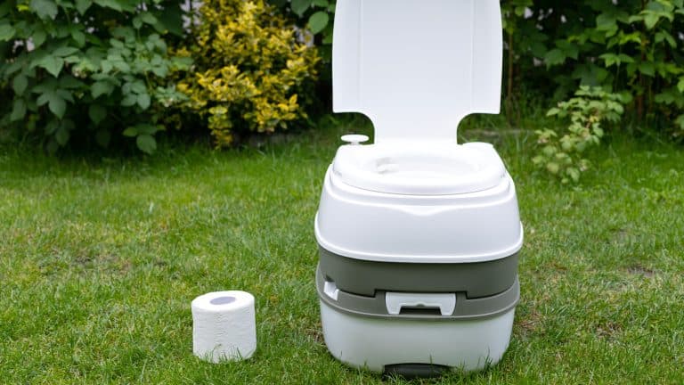 Picture of a clean and chemical toilet outdoor