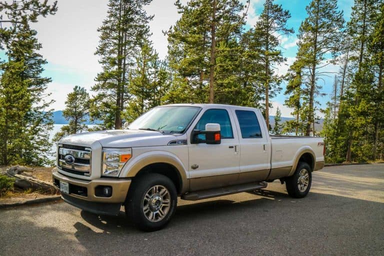 The F350 Ford parked along the preserve park, Should You Buy A Used Pickup For Towing?