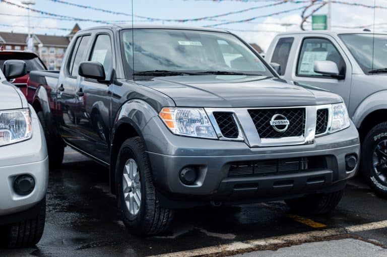 2020 nissan frontier parked in a car dealership