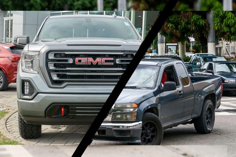 Collage of GMC Canyon in the city street, Does GMC Canyon Have Adaptive Cruise Control?