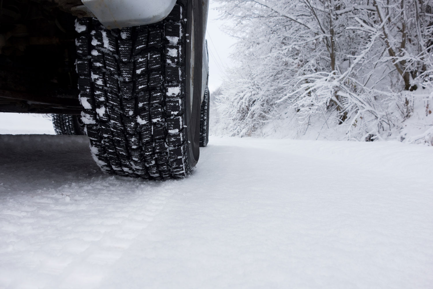 An up close and detailed view of a pick up trucks winter tire, Can You Drive A 2WD Truck In Snow?