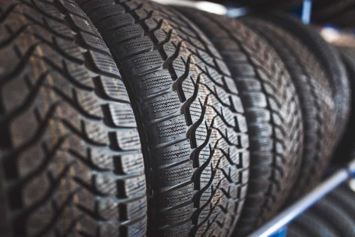 Detailed photo of huge car tires