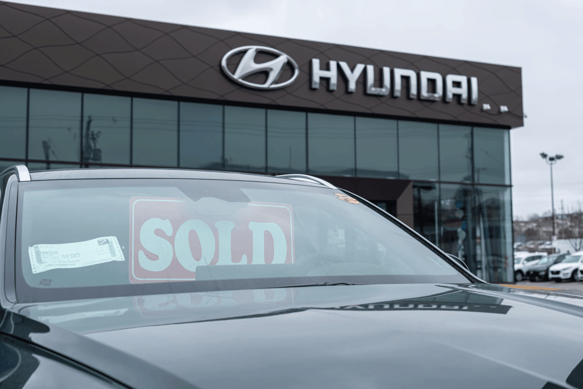 A Hyundai dealership photographed outside, Does The Hyundai Palisade Have Leather Seats?