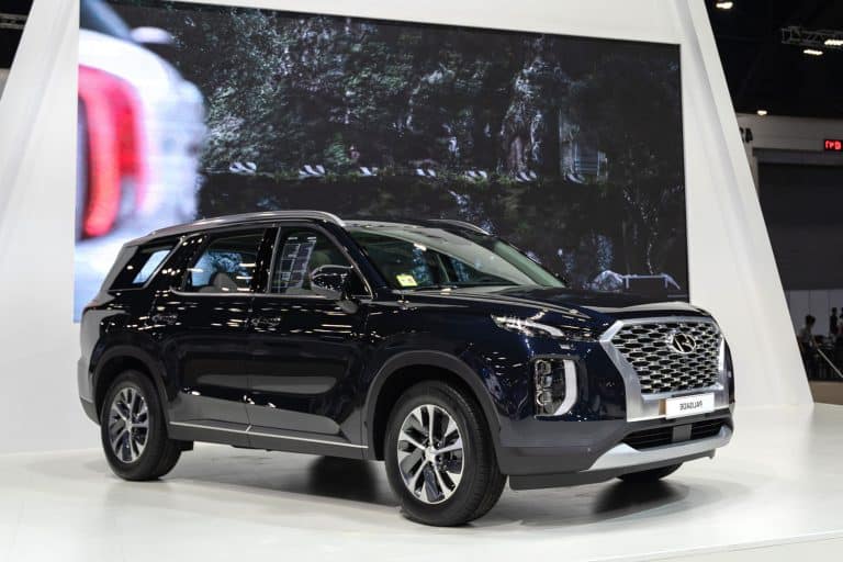 Hyundai Palisade Exclusive SUV with beautiful exhibition design boot show on display in 42th Bangkok International Motor Show, How Much Does A Hyundai Palisade Weigh?
