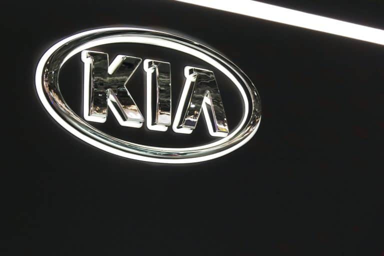 The huge logo of the Kia car company building photographed outside, How Big Is The Kia Telluride [Length, Width And More]
