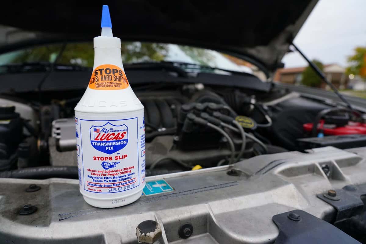 Lucas Transmission Fix is a non-solvent formula that stops slip, hesitation and rough shifting in worn transmissions and seals leaks.
