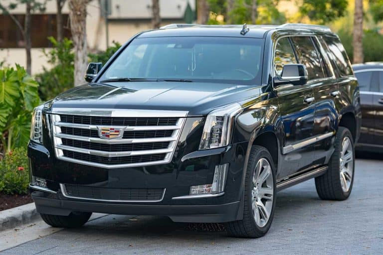 Luxury limon SUV Cadillac Escalade at parking lot, Which SUVs Have Lane Keep Assist?