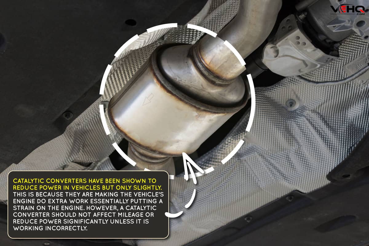 catalytic-converter-modern-car-bottom-view under car, Does-A-Catalytic-Converter-Reduce-Power-Or-Affect-Mileage