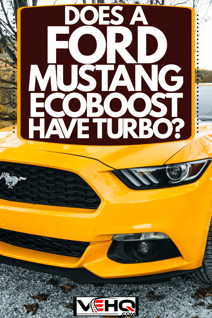 A yellow colored Ford Mustang GT parked in the woods, Does A Ford Mustang Ecoboost Have Turbo?