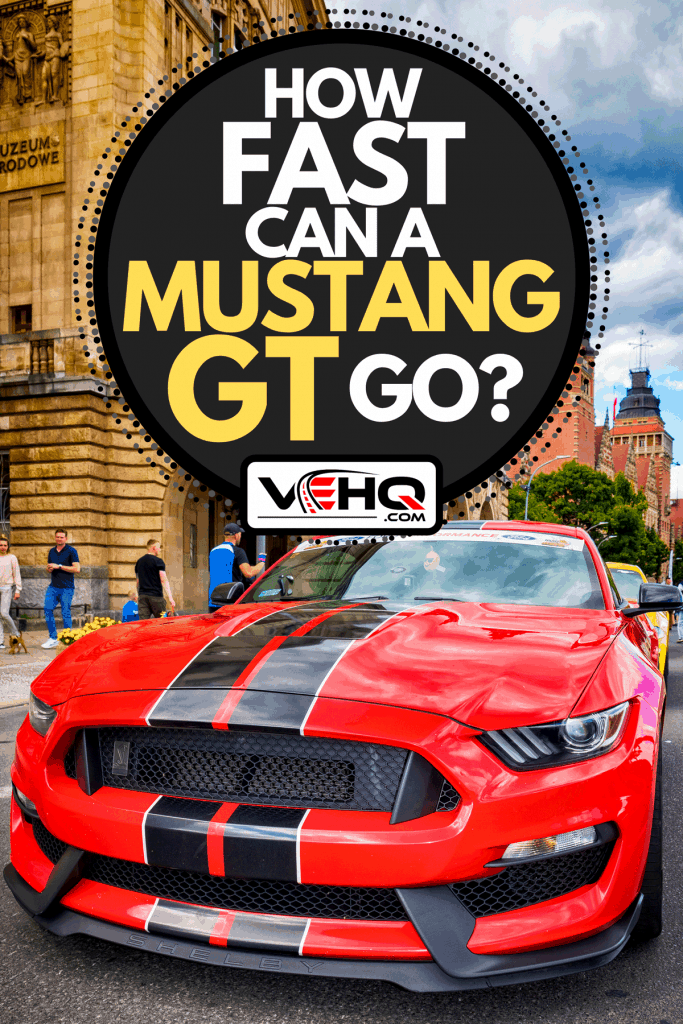 A red Ford GT Shelby parked on a street, How Fast Can A Mustang GT Go?