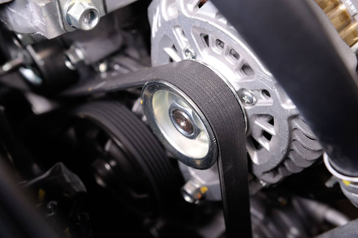 closeup car timing belt clean engine