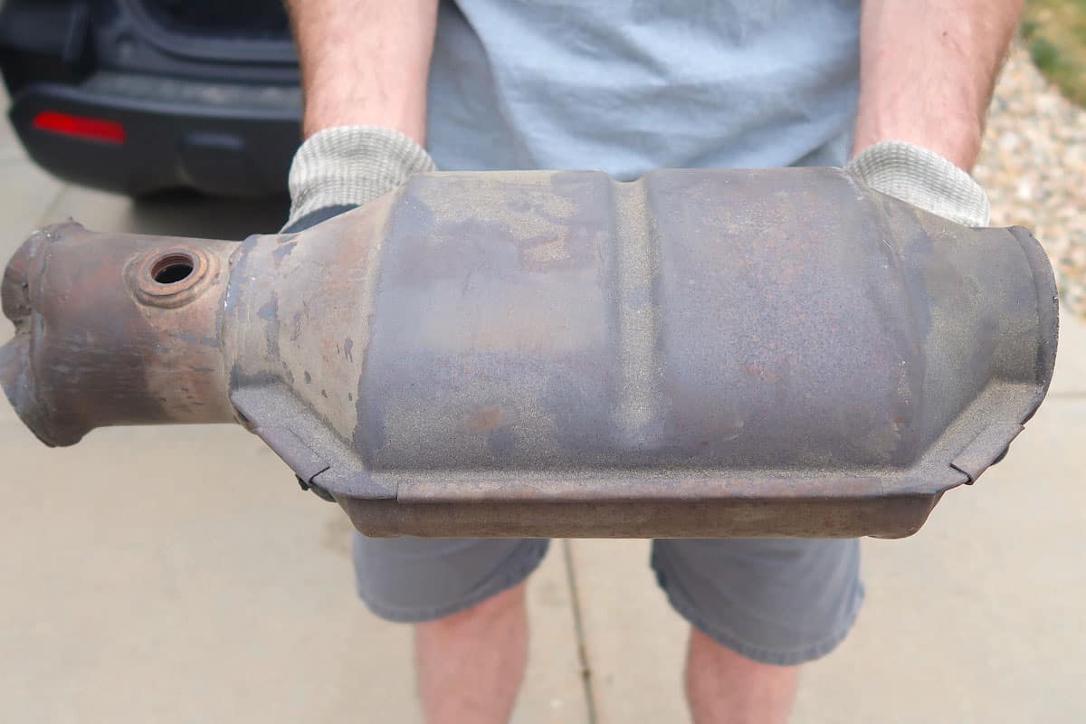 large-rusty-used-catalytic-converter