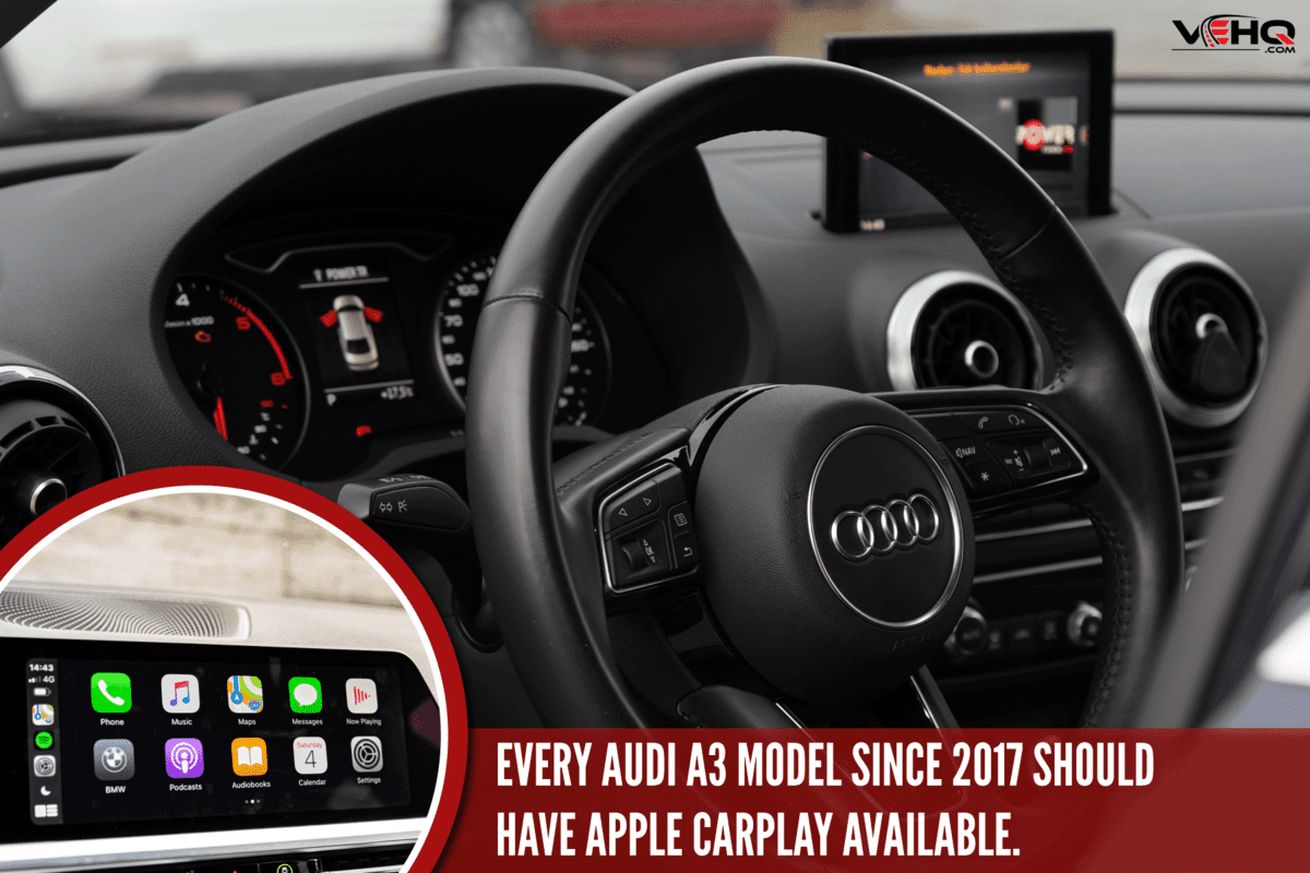 interior of an audi a3 brand new black finish modern type, Does-The-Audi-A3-Have-Apple-Carplay