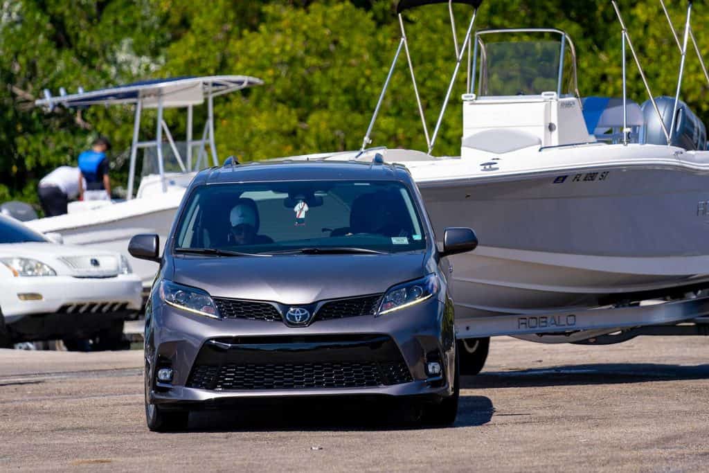 Toyota Sienna towing a boat