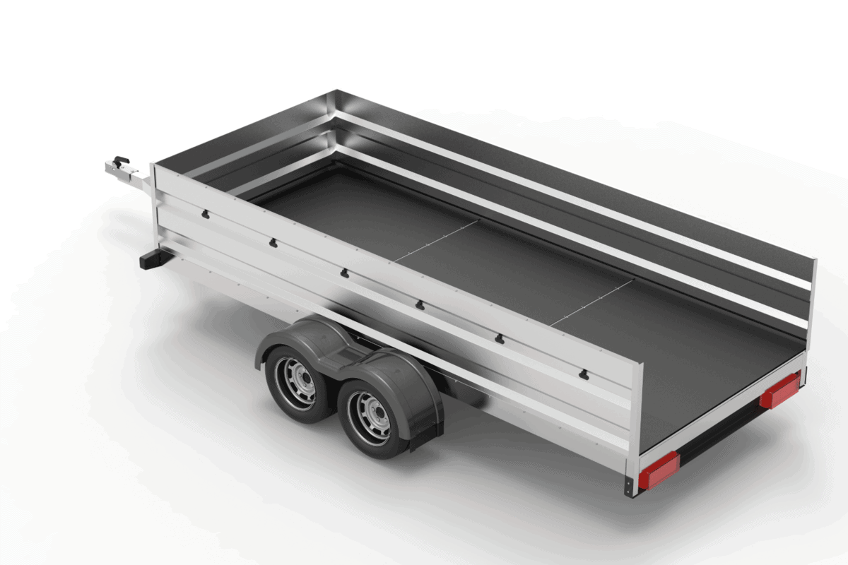 Car trailer isolated on white