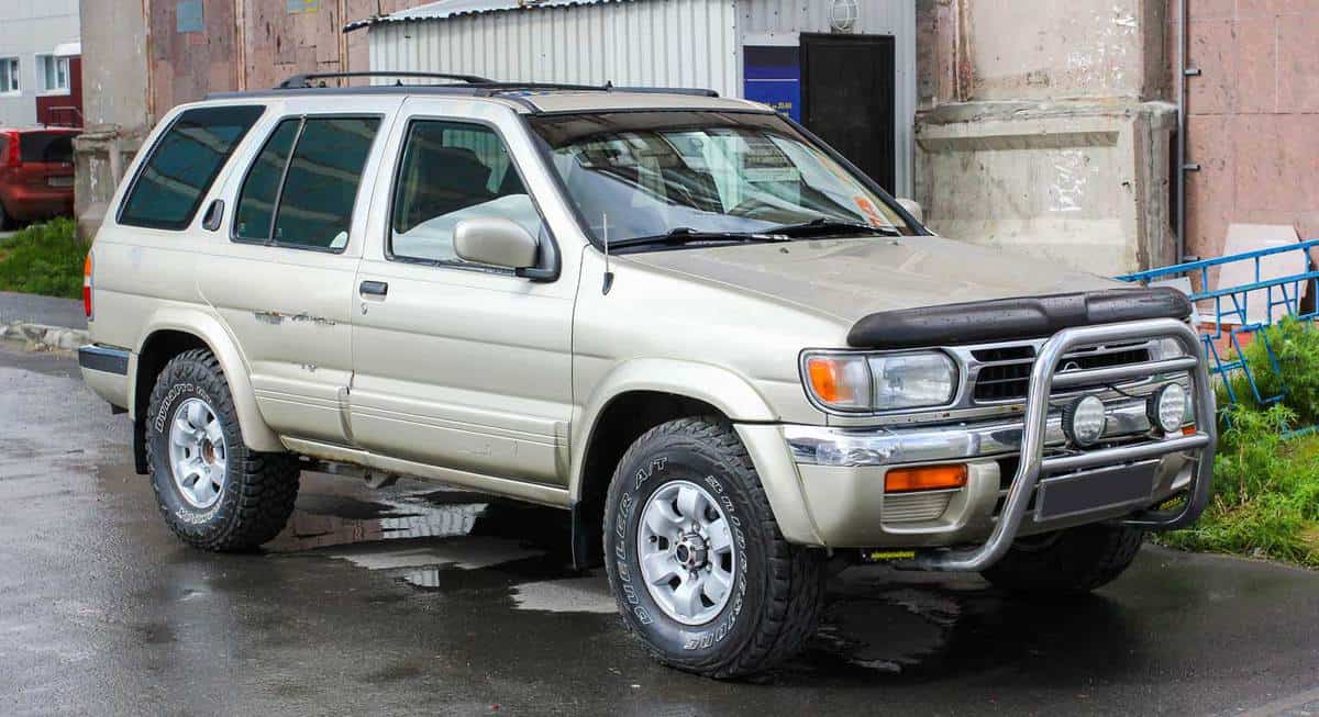 Sport utility vehicle Nissan Terrano in the city street