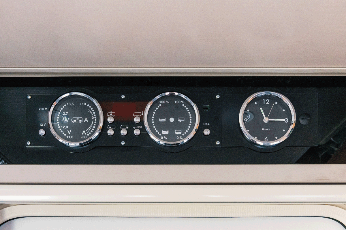 round faced rv instrument monitor panel with chrome finish. RV Monitor Panel Not Working - What To Do