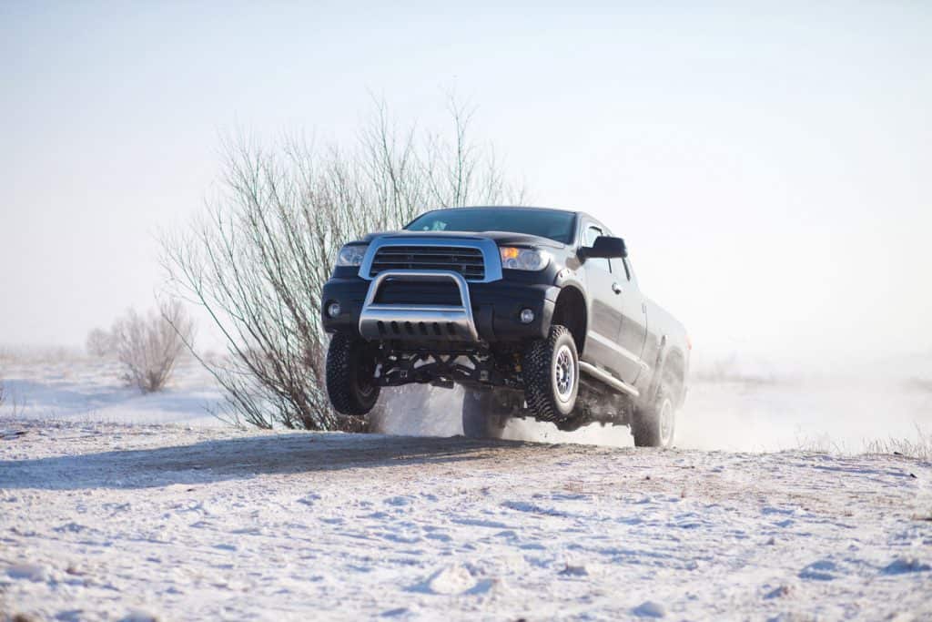  A Toyota Tundra pickup truck on a snowy ground
