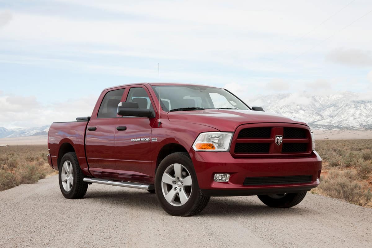 A huge red Ram 1500 truck parked on the middle of the road, Are Exhaust Brakes Hard On Engines?